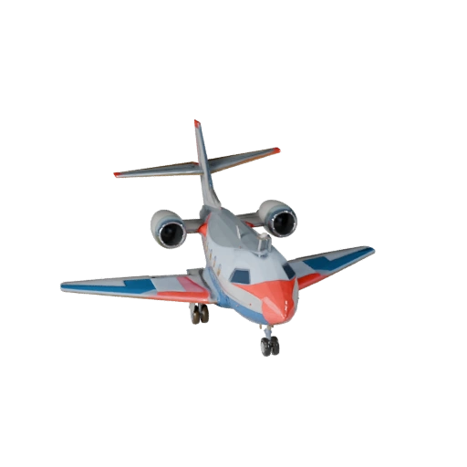 Мультяшный частный самолет 3D модель для стилизованных игр, PBR ассет