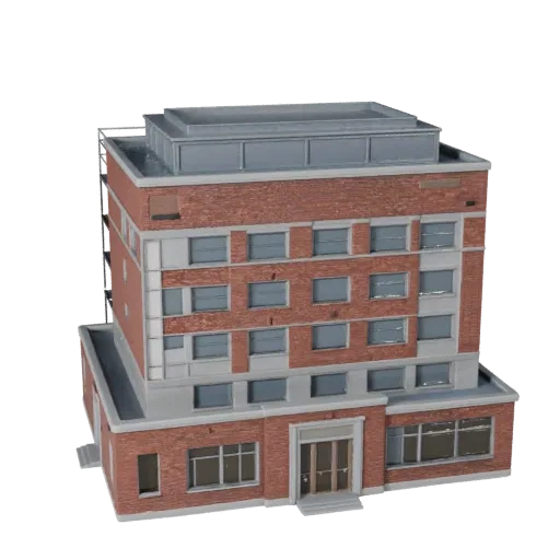 Готовая к Blender 3D модель сборного дома, вид рендера студии Blender, показывающий материалы жилого здания и архитектурные д
