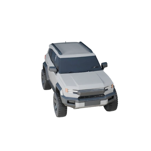 Футуристичный внедорожник 3D модель - Низкополигональный, готов к игре, PBR