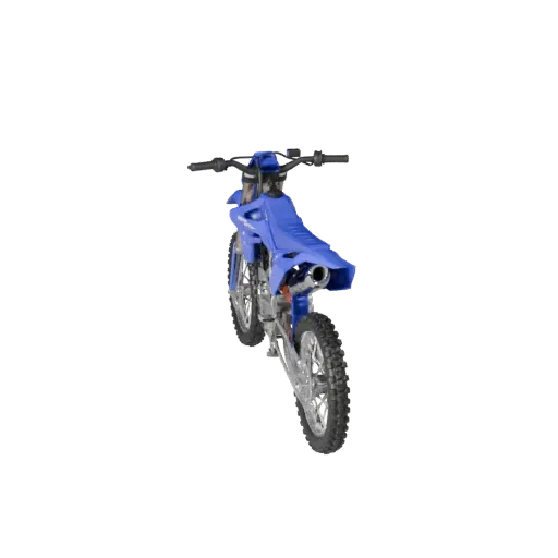 Низкополигональная 3D модель эндуро-байка, вид из игрового окна в три четверти, низкополигональный игровой ассет с балансом р