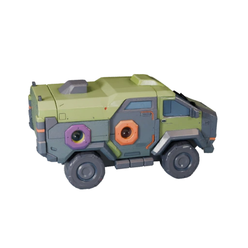 Мультяшный научно-фантастический грузовик 3D модель - Стилизованный игровой ресурс