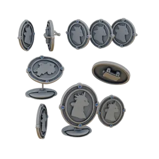 Готовая к печати 3D-модель броши-камеи с животным мотивом, студийный профиль, показывающий форму, поверхность и масштаб броши