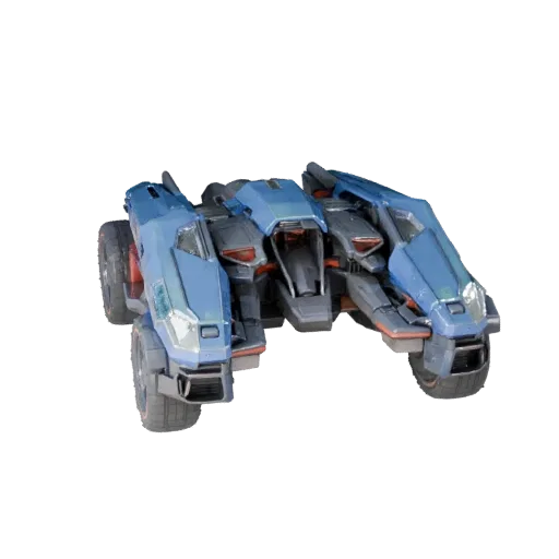 Готовая к игре 3D-модель ховербайка, трехчетвертной студийный вид, готовый к производству актив транспортного средства с футу