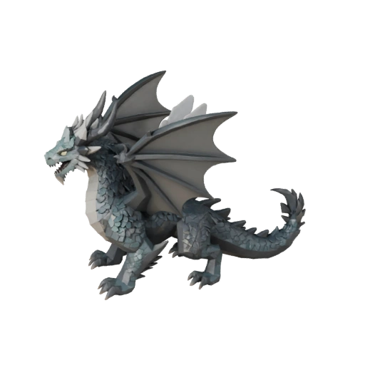 Низкополигональный лесной дракон 3D модель - игровой ресурс Unity с FBX