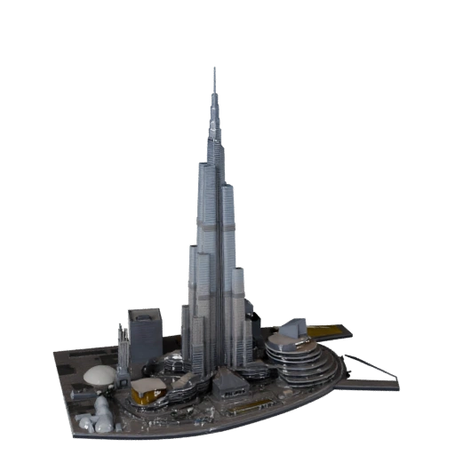 Стилизованный Бурдж-Халифа 3D модель - Игровой ассет для Архитектуры