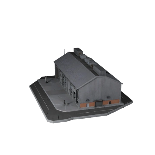 Low Poly Industrial Shed 3D Model for Realtime Game Asset