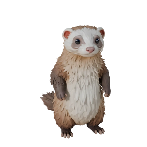 Низкополигональный хорек 3D модель - Игровой ассет Unity с FBX | Бесплатно