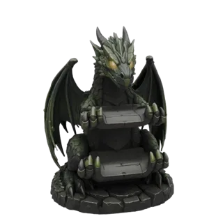 3D model of a green dragon with outstretched wings, designed as bookends, with detailed scales and glowing eyes.