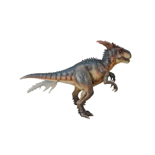 Реалистичная 3D-модель аллозавра, рендер дикой природы сбоку, готовый к анимации ассет животного с костными пластинами или гр