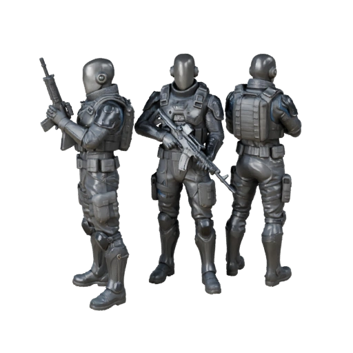 Научная фантастика Закаленный в боях солдат модель персонажа - с ригом