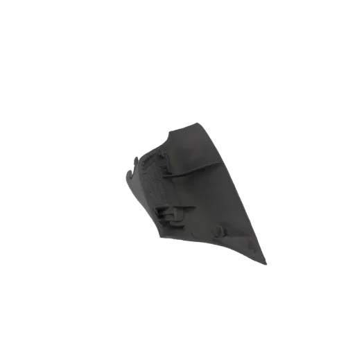 3D модель черного зажима для автомобильной обшивки с крепежными выступами, показанная на белом фоне.