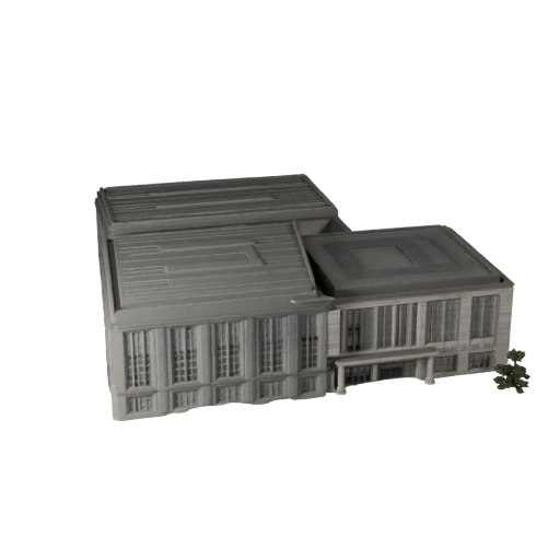 Hohes Poly Gemeinschaftszentrum 3D-Modell für Archviz für Architektur