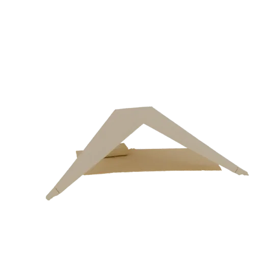 3D-рендер минималистичной геометрической арочной палатки с чистыми, резкими линиями и нейтральным матовым покрытием на черном