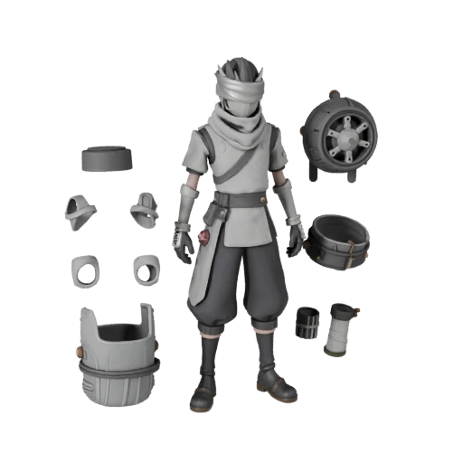 Modelo de Personagem Ninja Arcano de Anime - Articulado