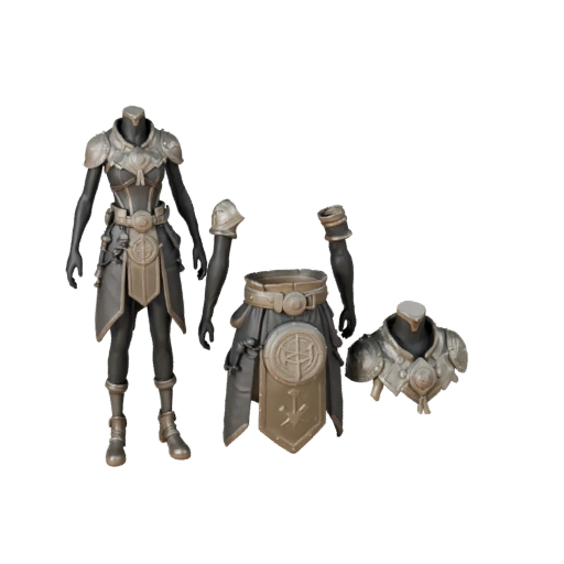 Фэнтезийный Воин Поля Модель Персонажа - С Ригом