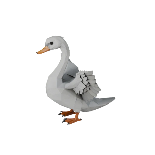 Низкополигональный лебедь 3D модель - Игровой ассет для Unity с FBX | Бесплатно