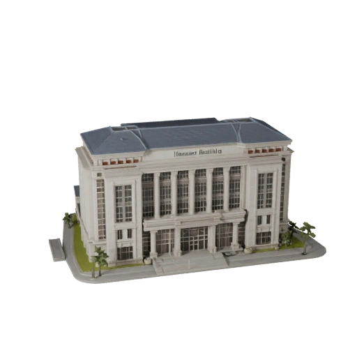 High Poly Theater Building 3D Model for Archviz for Architecture