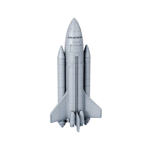 Печатаемая модель ракеты-носителя STL, изометрический вид, готовый к печати объект транспортного средства с силуэтом миссии,