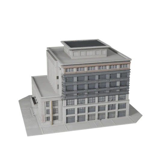 نموذج ثلاثي الأبعاد لمبنى مكتبة للبلندر - أصل للعرض