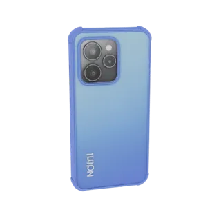 3D модель синего чехла для телефона Redmi Note 13 4G с матовой текстурой и защитным бампером