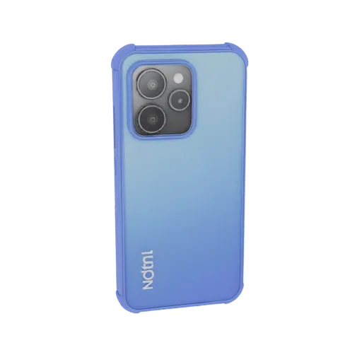 3D модель синего чехла для телефона Redmi Note 13 4G с матовой текстурой и защитным бампером