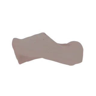 A 3D render of a twisted clay swirl with a matte, earthy texture, isolated on a white background.