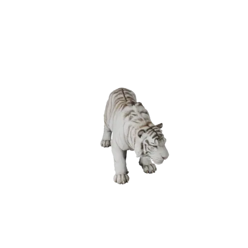 3D модель Белого Тигра, вид сбоку, рендер дикой природы, готовый для Blender ассет животного с кошачьей пластикой позвоночник