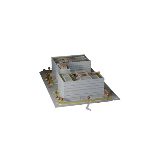 Стилизованный кампусный офис в стиле тех - 3D модель для игрового ассета в реальном времени