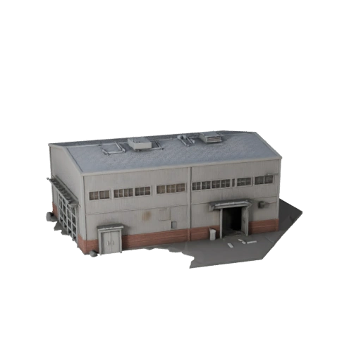 Printable Industrial Shed STL 3D Model - Scale Asset
