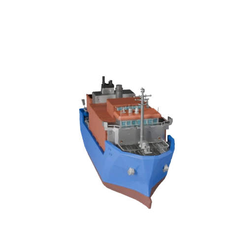 Низкополигональный контейнеровоз 3D модель для Unity и Unreal