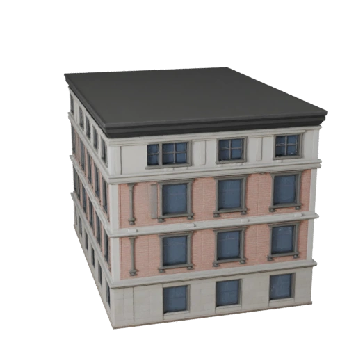 Богато украшенный фасад 3D модель для Unity - Игровой ресурс для архитектуры