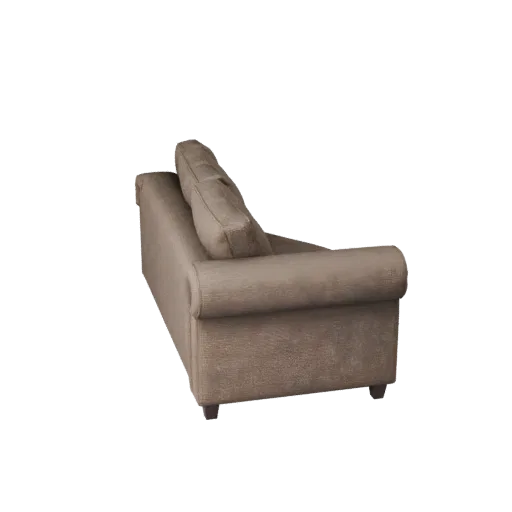 Реалистичная 3D-модель модульного дивана с каретной стяжкой, гостиная, рендер в студии с трех четвертей, детализация плетеной