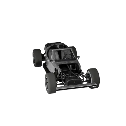 3D-модель винтажного гоночного автомобиля, вид в три четверти в студии, готовый к анимации транспортный ресурс с открытым или