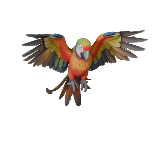 3D модель попугая ара для Blender - PBR ресурс с текстурами