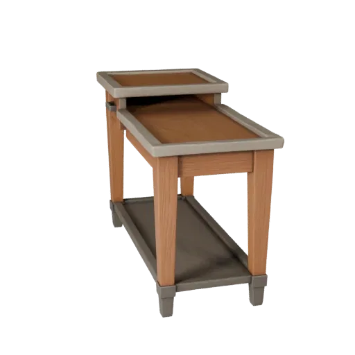 Стилизованная 3D-модель раскладного приставного столика, гостиная, стилизованный изометрический рендер, детализация текстуры