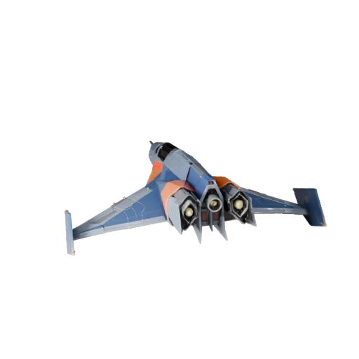 3D модель истребителя - Низкополигональный, готовый к игре, PBR
