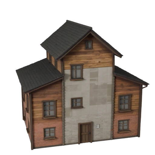 Cabina di Montagna Stilizzata Modello 3D - Asset di Gioco per Architettura