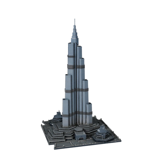 3D модель Бурдж-Халифа для Unreal - Asset реального времени для сцен UE