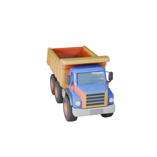 Мультяшный самосвал 3D модель для стилизованных игр PBR Asset