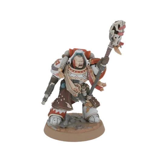 3D модель Космодесантника Капеллана Warhammer 40,000 в силовой броне, держащего Круциус Арканум.