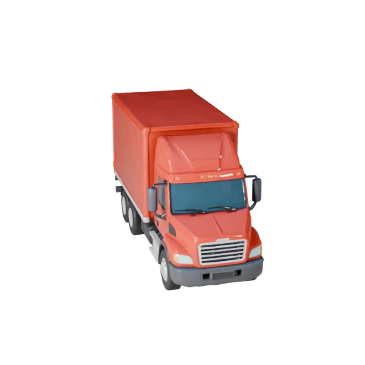 Мультяшный полуприцеп 3D модель для стилизованных игр, PBR-ресурс