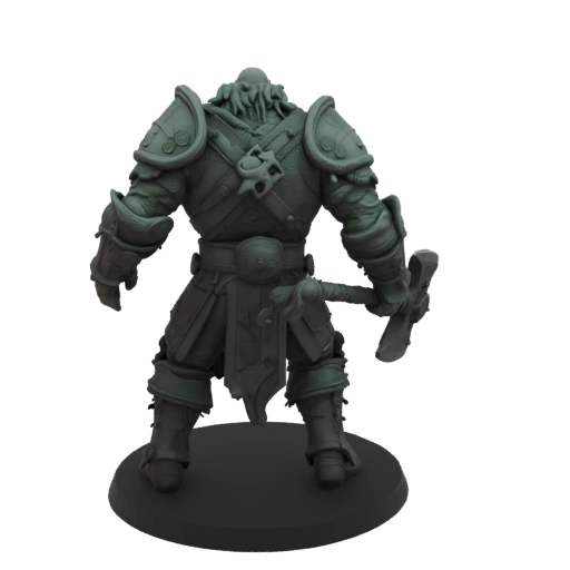 Миниатюра орка-рейдера в стиле темного фэнтези STL