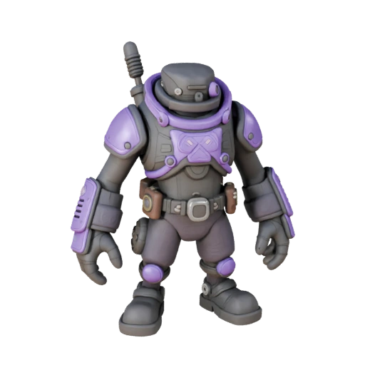 Киберпанк-штурмовик NPC Продавец Персонаж Модель - с ригом