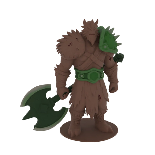 Фэнтези Драконорожденный Варвар Миниатюра STL