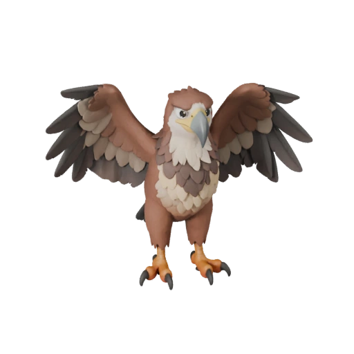 Мультяшная гарпия 3D модель - Стилизованный ассет для анимации