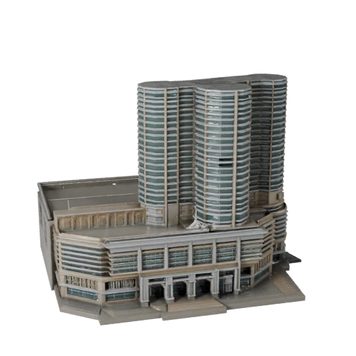 Stilisierte Petronas Towers 3D Modell - Spiel-Asset für Architektur