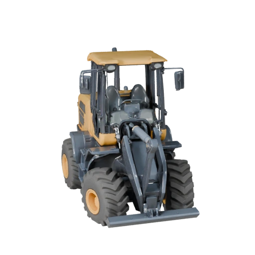 Высокополигональный фронтальный погрузчик 3D модель для студийных рендеров