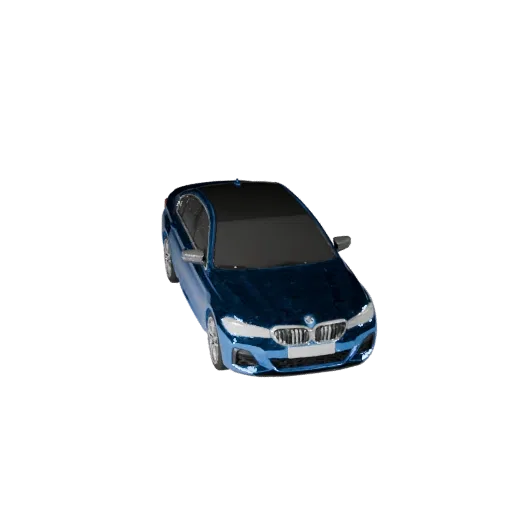 3D модель седана, готового к использованию в играх, вид в три четверти в студии, готовый к производству игровой ресурс автомо