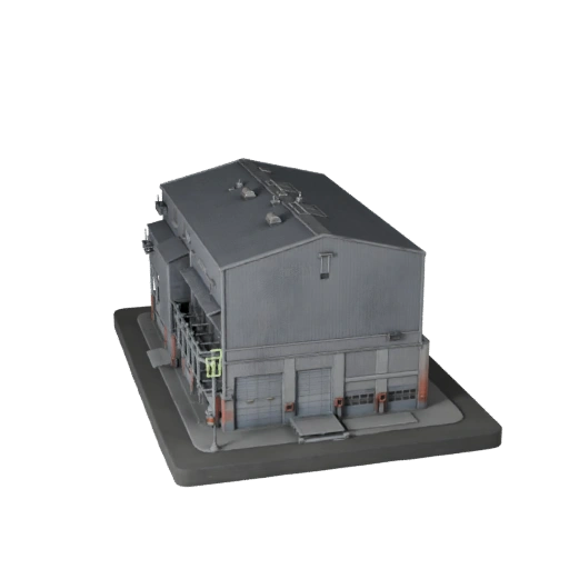 Низкополигональный силос для зерна 3D модель для игр в реальном времени и VR