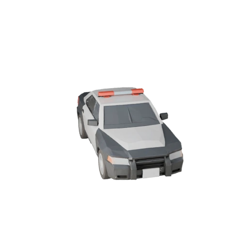 Низкополигональная полицейская машина 3D модель для Unity и Unreal PBR Asset